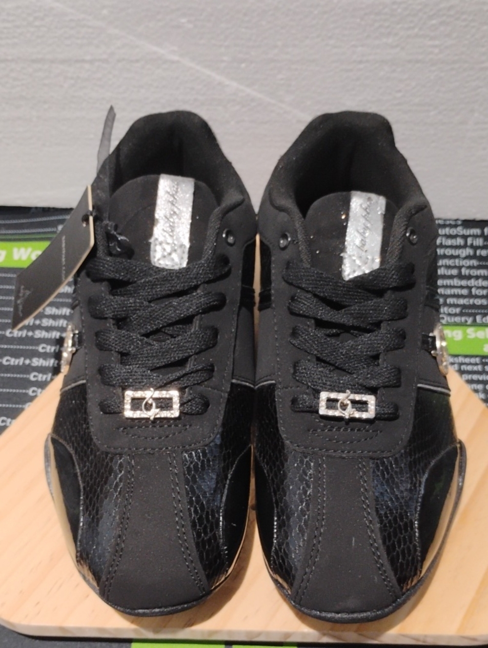 Baby Phat Black and Silver Women Sneakers